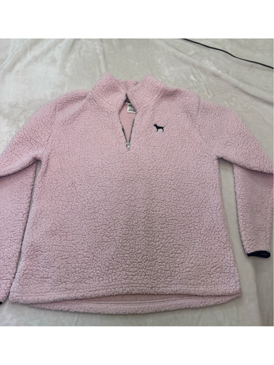 Victoria's Secret PINK Tops - Women's Victoria's Secret PINK Sherpa Quarter-Zip Sweatshirt Pink Size M